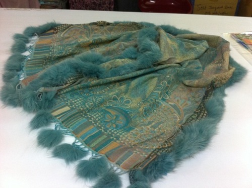 Green Stoles With Fox Fur