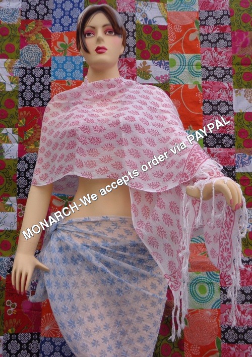 BLOCK PRINTED COTTON FABRIC STOLE