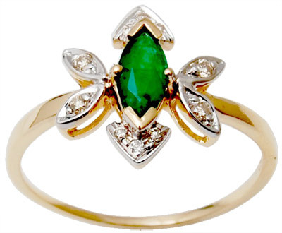 Gemstone Ring With Emerald For Girls Gender: Unisex