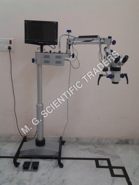 ENT Operating Microscope - Durable Plastic & Steel, Five-Step Magnification System | LCD Display, Motorized Control, Smooth Mobility