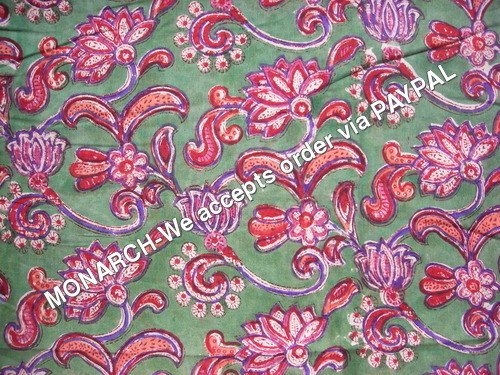 रिच मुगल फ्लावर कॉटन फैब्रिक