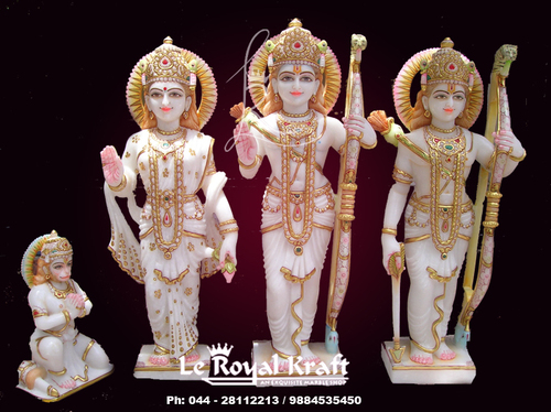 Marble Ramdarbar Statue - Premium White Marble, Elegant Design , Superior Finish and Long Lasting Sheen