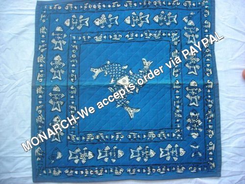 Fish Eye Block Print Cushion Cover