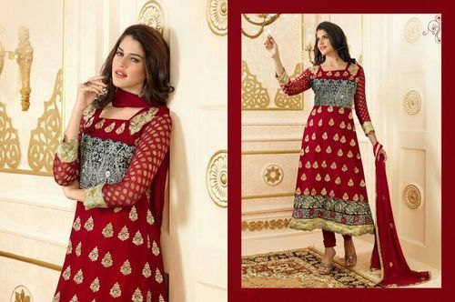 Designer Synthetic Anarkali Suit