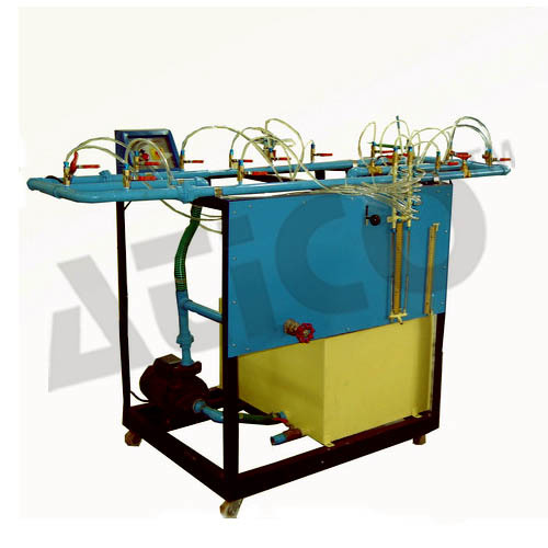 Study Of Pipe Fittings Apparatus - 1/2 Bend, Elbow, 15mm to 25mm Fittings | Differential Manometer, Ball Valve, Gate Valve, Lab Equipment, 220V