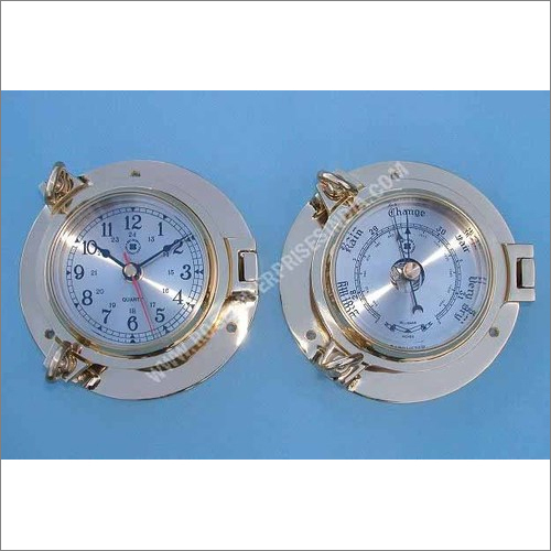 ब्रास बैरोमीटर क्लॉक