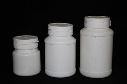 Tablet Container - Plastic, Various Sizes Available, White Color with Tear Off Cap | Ideal for Pharmaceutical Use, Warranty Included