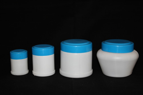Cream Jars - Eco-Friendly Plastic,  f Ltr Capacity, Round Shape, White Color
