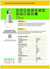 Led Light Bulb Series Model A60 E27 Pro