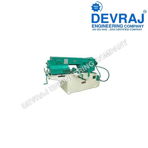 White And Blue Bandsaw Machine