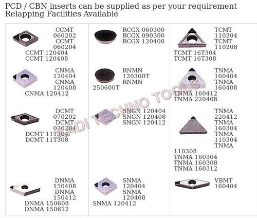 पीसीडी और सीबीएन INSERTS