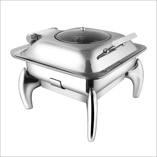 Sqaure Glass Lid Chafer With Tiger Stand