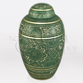 पेटिना डोम टॉप ब्रास मेटल श्मशान कलश