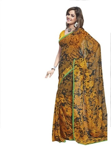 जॉर्जेट प्रिंटेड साड़ियाँ