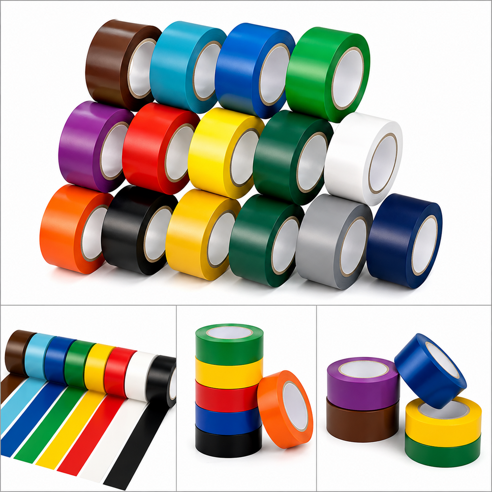 Vinyl Tapes - Adhesive Vinyl Material, 12.7mm Width, 10-20m Length | Single-Sided Rubber Adhesive, Multi-Color Options for Automotive and Electrical Applications