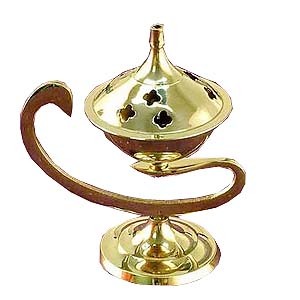 Golden Brass Metal Incense Stand