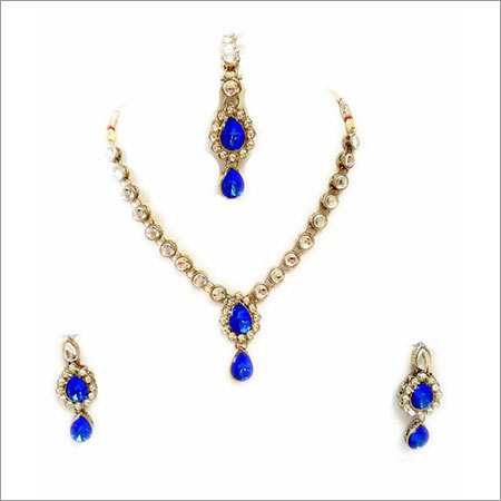 रॉयल ब्लू कुंदन हार सेट 19