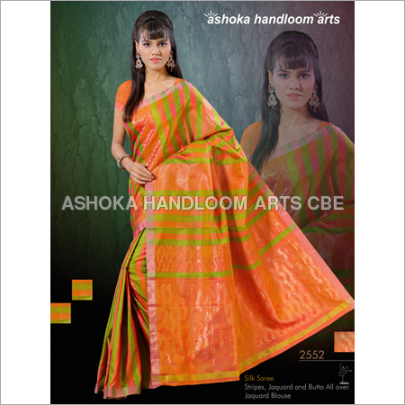 Striped Silk Saree - Color: Different Available