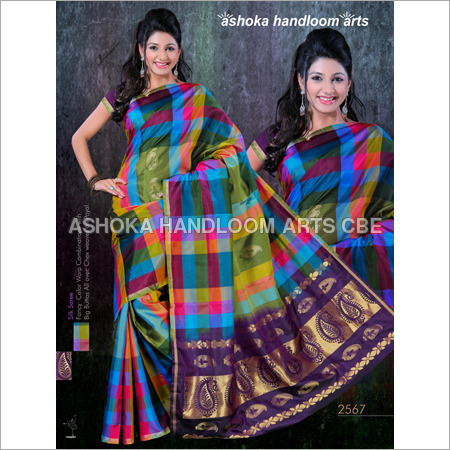 बहु रंगीन सिल्क साड़ी