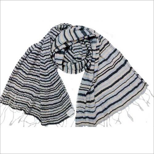 Silk Stripe Design Scarf - Silk, Medium Length | Black and White, Suitable for Daily Wear in All Seasons