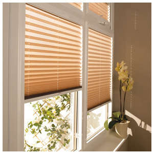 Pleated Blinds - Bamboo Material, 16-65 Width, Brown Color | Modern Stripe Design for Windows, Ideal for Home, Hotel, and Office