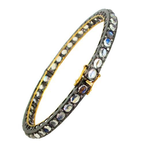 Moonstone Diamond Gold Bangle