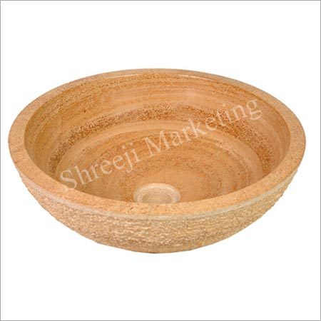गोल पत्थर वॉश बेसिन