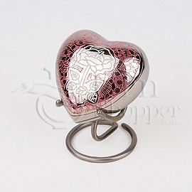 Plating Rose Pink Heart Keepsake Urn