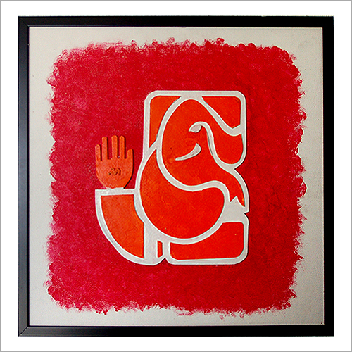 कैनवास बैकग्राउंड पर 3d गणेश