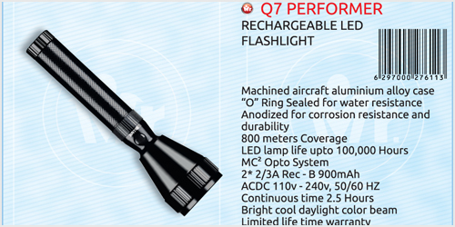 Mr. Light Q7 Performer Rechargeable LED Flash Light