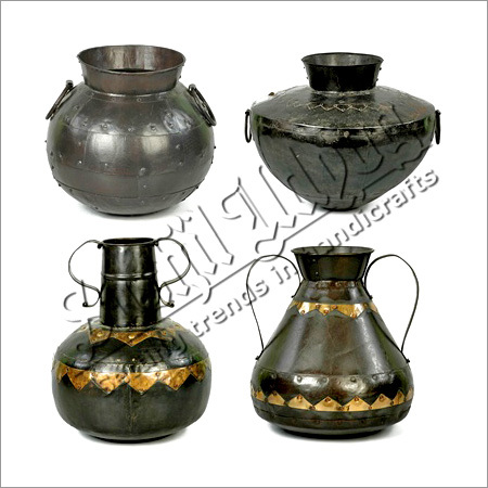 Iron  Pots  With  Metal  Strips