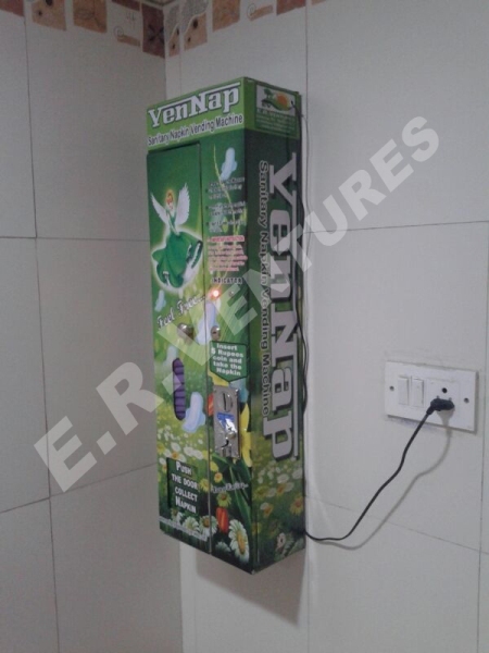 Sanitary Napkin Vending Machine - Compact Green Design | Automatic & Manual Operation, User-Friendly, Coin-Operated System