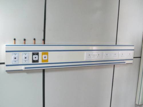 ICU Bed Head Panel - Stainless Steel, Customizable Dimensions, Powder Coated Finish, Wall Mounted Design, Elegant White Color