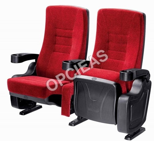 Auditorium Cinema Seating - Fabric & Plastic, Varied Dimensions, Red Color | 1 Year Warranty, Class A Fire Rating, Durable for Theaters