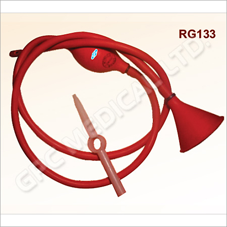 Gastric Feeding Tube - Rubber, 100 cm Length, 1.5 cm Diameter, Red Color | Closed Distal End, Radio-Opaque Line, Smooth Edge Design