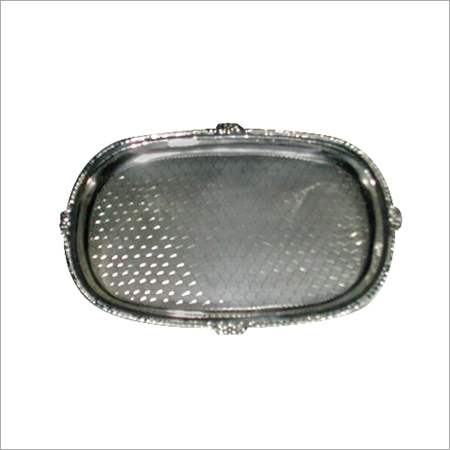 आयताकार चांदी का सर्विंग ट्रे