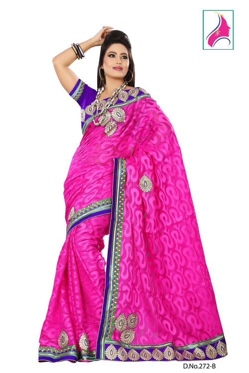 रीति रिवाज - 272-बी रानी नेट ब्रासो साड़ी