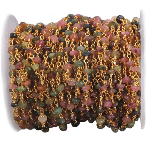 मल्टी टूमलाइन बीडेड चेन