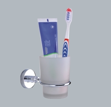 Brass Toothbrush Holder - Brass, Oval Shape, Chrome Finish | Stylish Looks, Lightweight, Great Holding Capacity