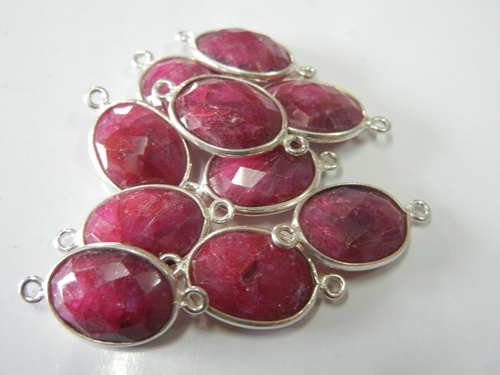 40 Piece Lot of Dyed Ryby Gemstone Connectors