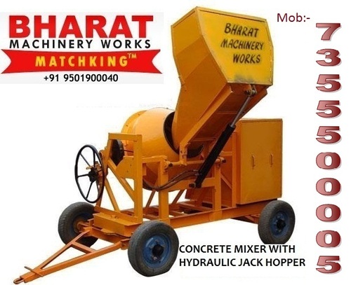 Concrete Mixer With Hydraulic Jack Hopper