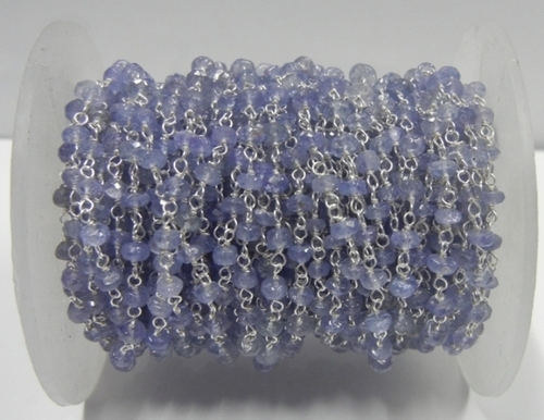 तंज़ानाइट जेमस्टोन बीडेड चेन