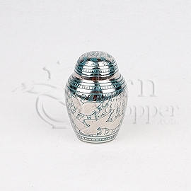 ग्रीन गोइंग होम डोव्स ब्रास मेटल टोकन श्मशान कलश