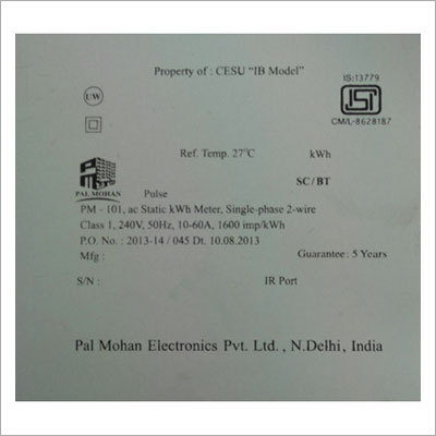 Electric Meter Name Plates