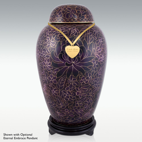 डीप पर्पल ममफ्लो क्लोइज़न श्मशान कलश