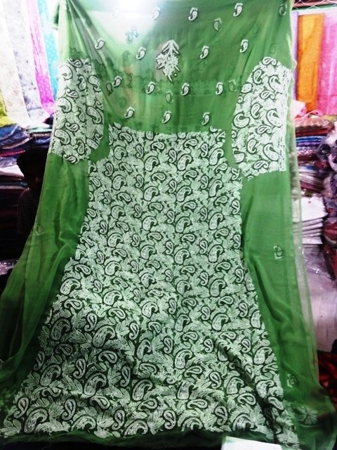 जॉर्जेट वर्क साड़ी