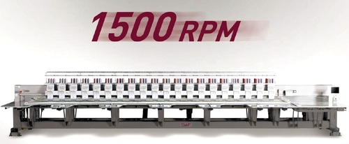 A Flat Multi Head Automatic Embroidery Machine