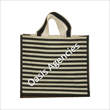 Stripe Print Jute Promotional Bag