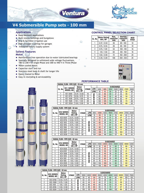V4 Submersible Pump Sets - 100mm