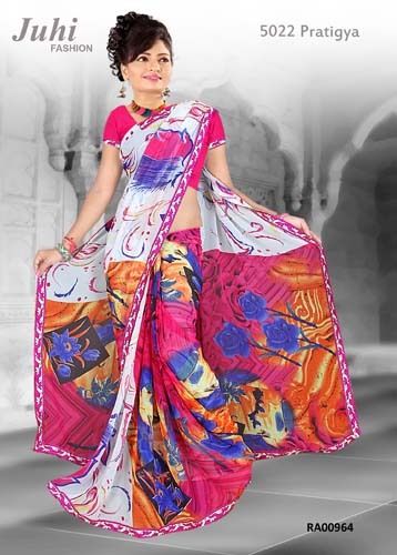 प्रिंटेड जियोट्रगेट साड़ी